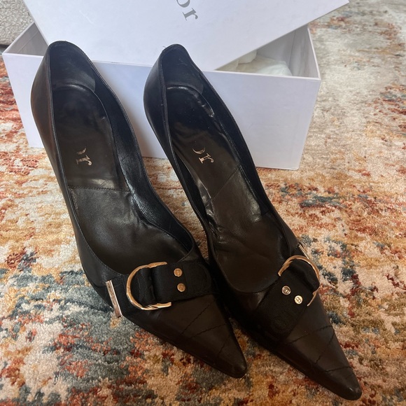 Dior Black Buckle Escarpín Pumps - Picture 1 of 7